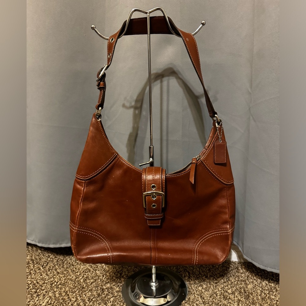 Coach Hamilton Brown Leather Buckle Hobo Shoulder Bag